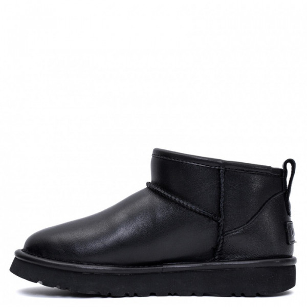 Ugg Mens Classic Ultra Mini Leather Black