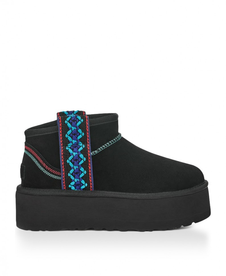 Ugg Ultra Mini Braid Platform-Black