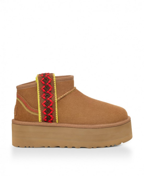 Ugg Ultra Mini Braid Platform-Chestnut