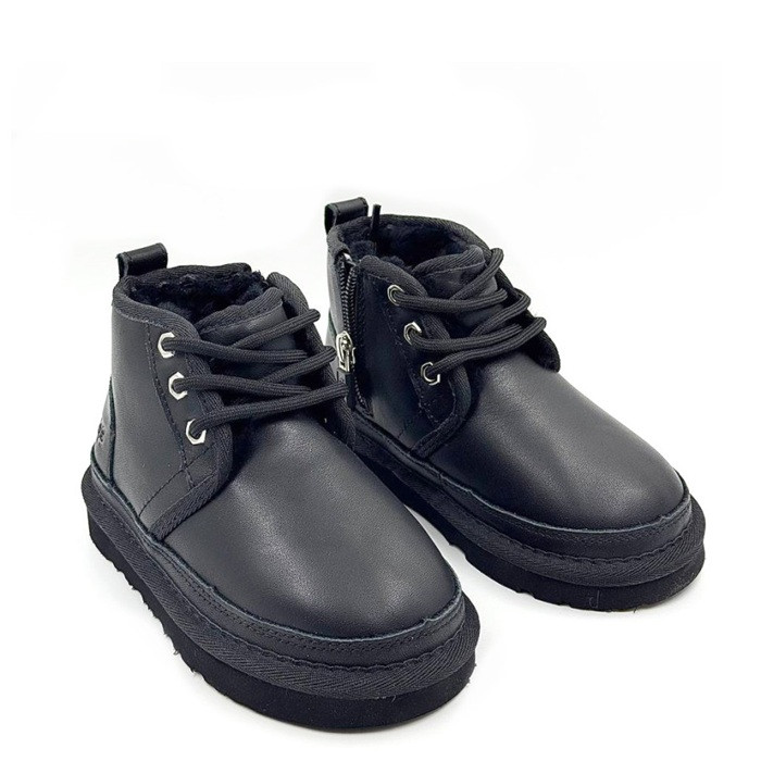 Ugg Kids Neumel Zip Leather Black