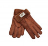 Женские Меховые Перчатки Ugg Красные Кожаные (03)