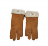 Женские Меховые Перчатки Ugg Рыжие Замшевые (02)